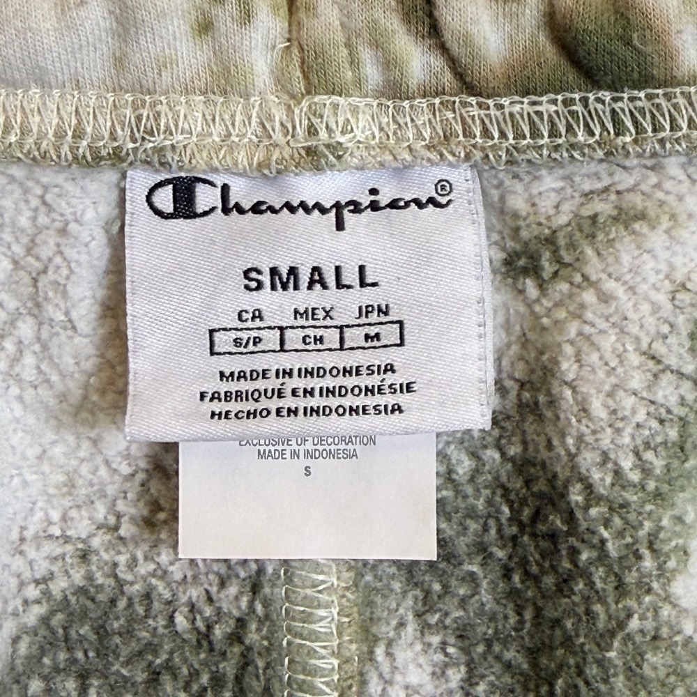 Champion Women's Unity Dye Classic Fleece Joggers in a green tie-dye pattern. - Picture 6 of 8